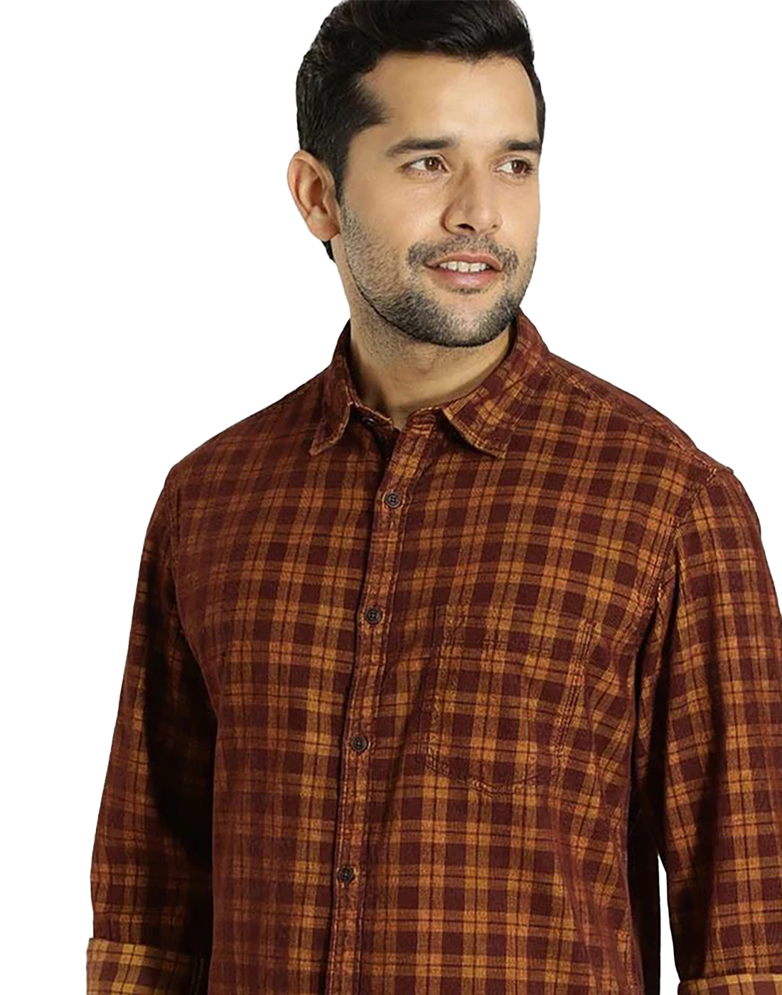 Indian Terrain Men Checkered Brown Shirt